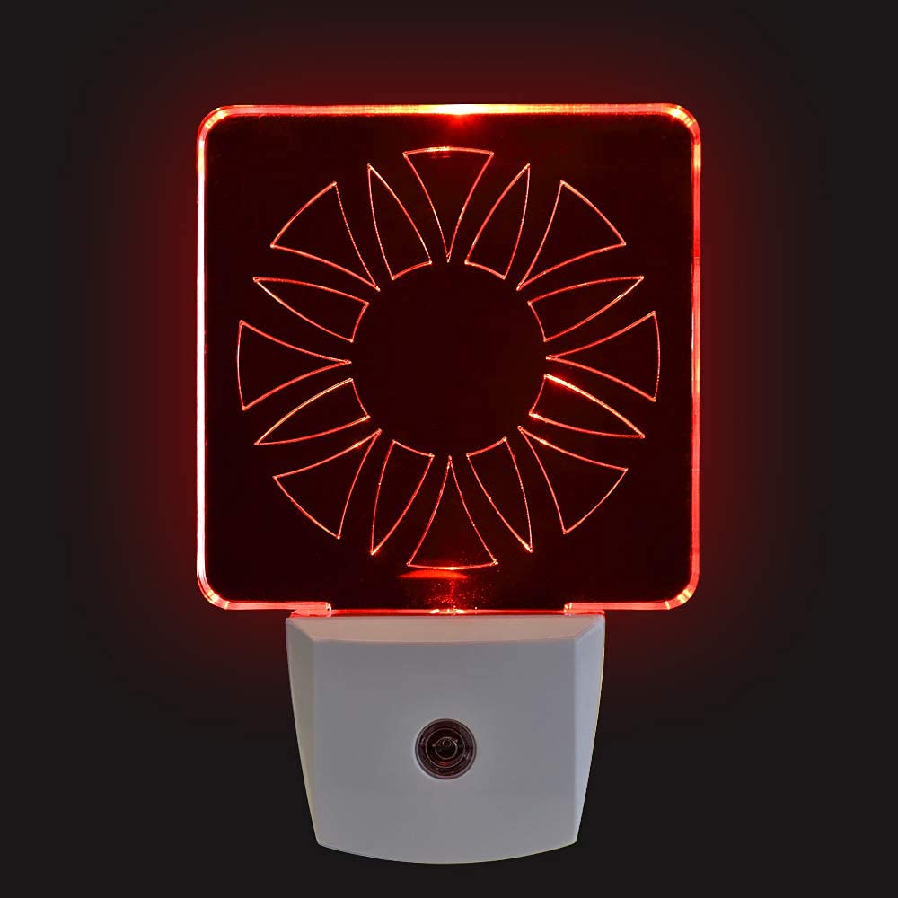 - Red LED Dim Night Light for Bedrooms &amp; Bathrooms [2 Pack] - BioRhythm Safe - (Circle)