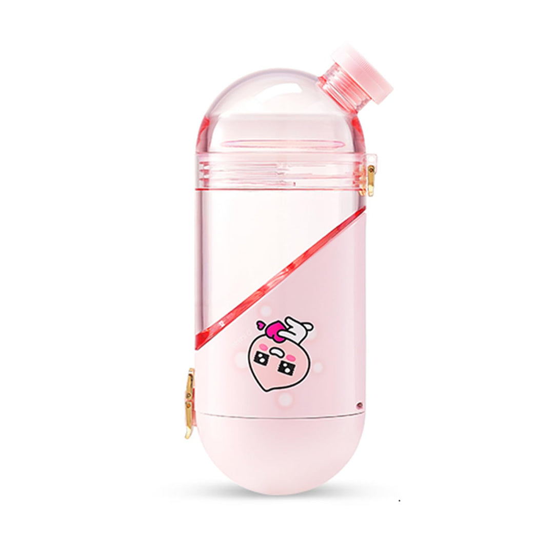 NONOO Back To School Water Bottle Cute Water Bottle With Snack Compartment&amp;Strap Gift For Kids Girls Women Teen(Pink)
