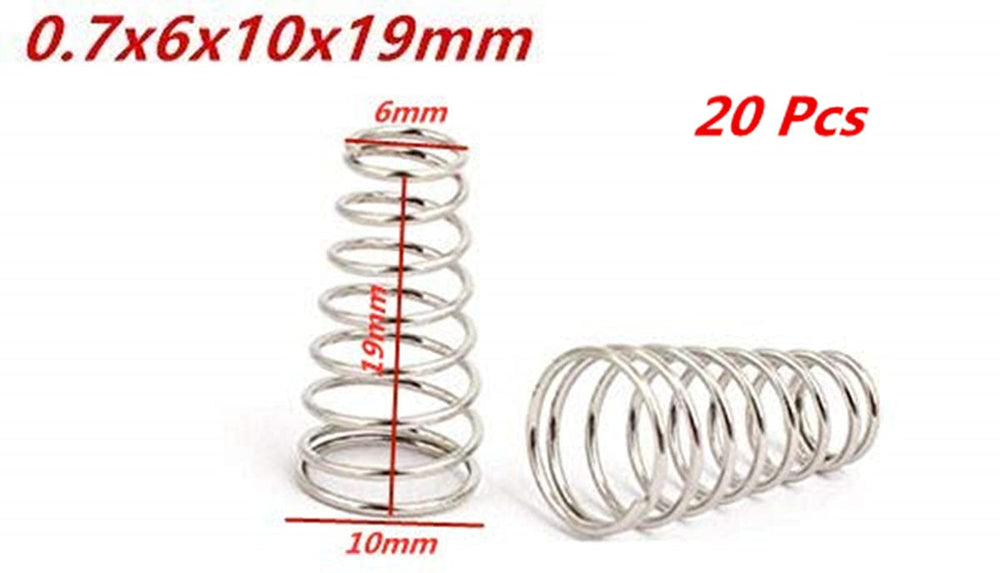 Compression Spring, 10x6x19mm Metal Taper Conical Compression Spring Silver Tone 20 pcs