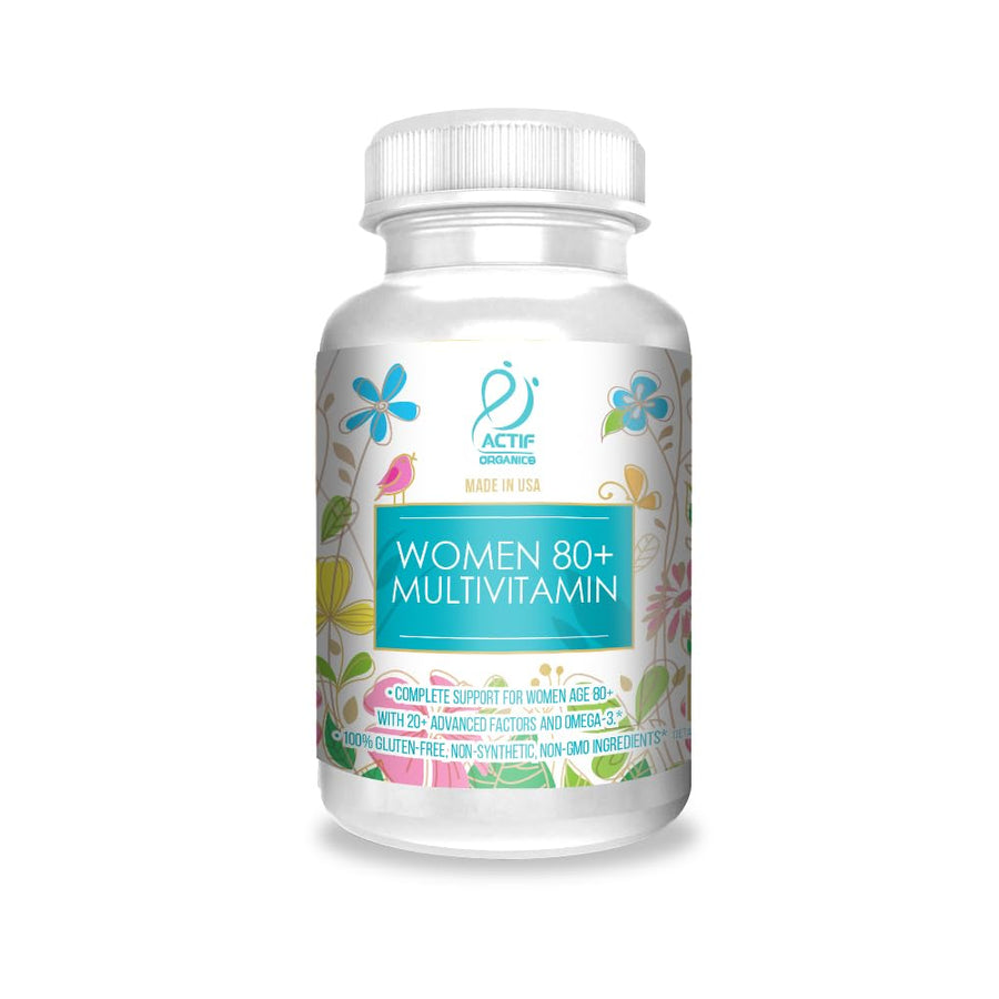 Organic Multivitamin for Women Age 80+ with 20+ Advanced Factors and Omega-3 – Non GMO, Made in USA, 90 Count