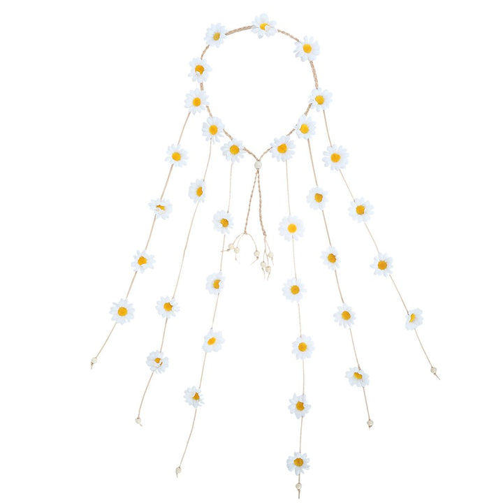 White: Flower Hippie Headband Floral Crown - Awaytr Beh