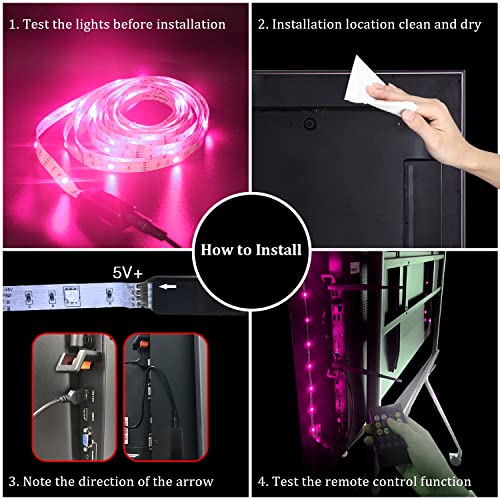 LED Lights for TV 14.8ft,TV LED Backlight for 65-75Inch, RGB Behind TV LED Lights for Bluetooth,Music Sync APP and Remote Control, Strip Lighting for Christmas Gaming Room HDTV Mood