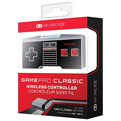 GamePad Classic - Nintendo Wireless Controllers - Compatible with Nintendo NES Classic Edition, Wii, Wii U - Adapter Included - 30 Feet Range