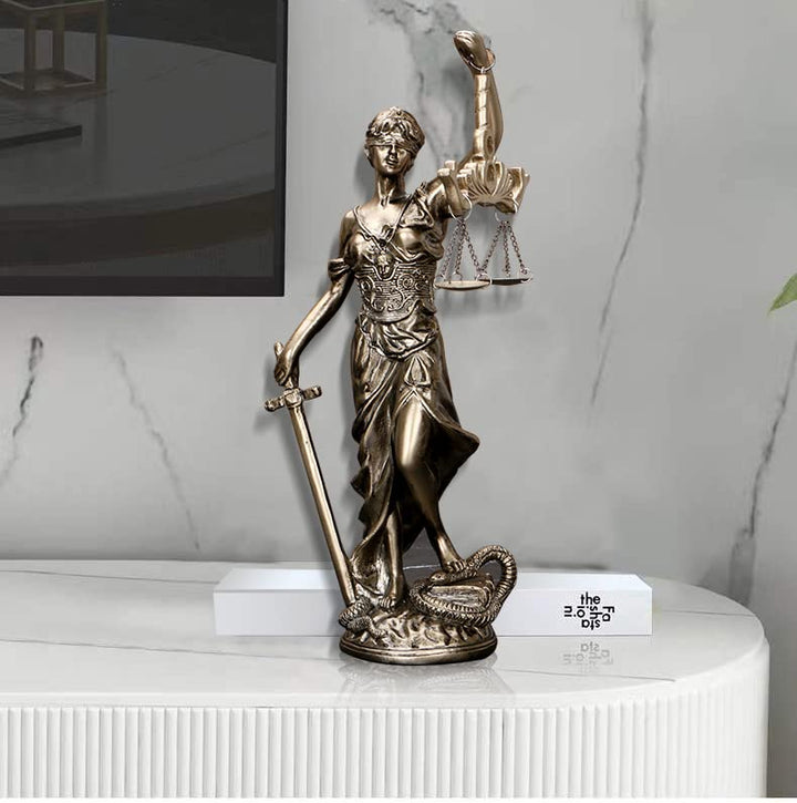 12 in Lady of Justice Statue Lady Justice Law Statue Blind Goddess of Justice Sculpture Scales of Justice Statue Greek Roman Angel Justice Blind Statues for Decor Office Bookshelf Desk