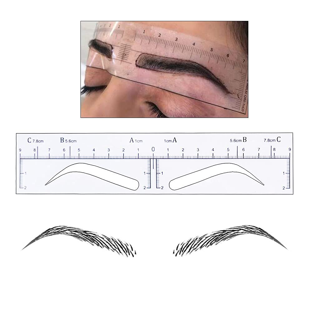 Eyebrow Stencil Disposable Eyebrow Shaper Kit - 50PC Transparent Mapping Stickers Eyebrow Stencils For Microblading, PMU - Quick Makeup Peel &amp; Stick Eyebrow Stencil Kit (High Arch)