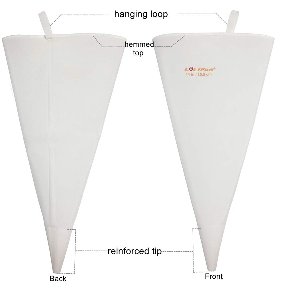 Pastry Bags Set 5 Pack of Cake Decorating Bags Icing Piping Bags Reusable for Multiple Sizes(8in 10in 12in 14in 16in)-Lolifun