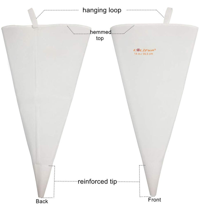 Pastry Bags Set 5 Pack of Cake Decorating Bags Icing Piping Bags Reusable for Multiple Sizes(8in 10in 12in 14in 16in)-Lolifun