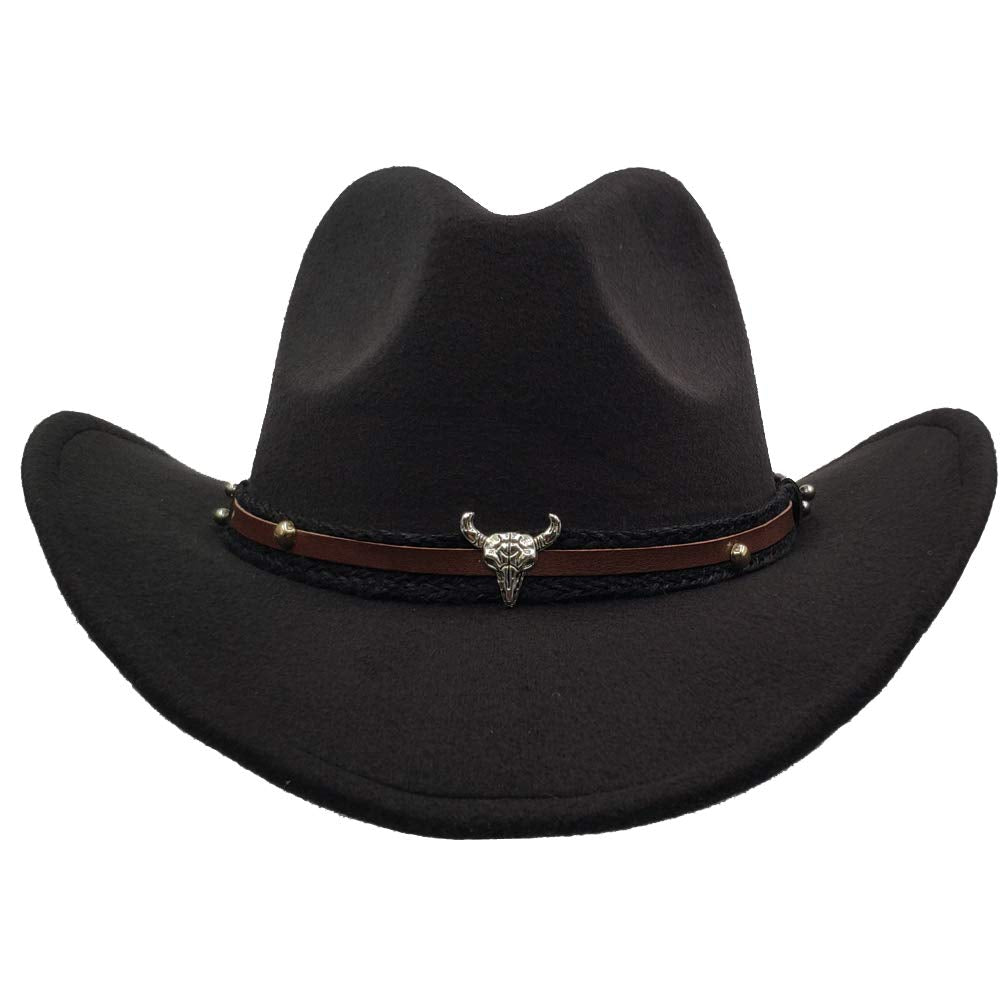 Men &amp; Women&#39;s Fur Felt Cowboy Hat Wide Brim Western Outback Black