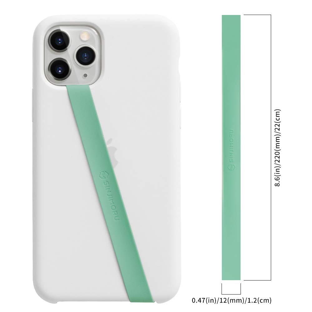 Stretchable Silicone Phone Strap, Flexible and Elastic Grip Holder for iPhone &amp; Android, Secure Phone loops Finger Grip with Wireless Charging Support Sinji Loop Mint