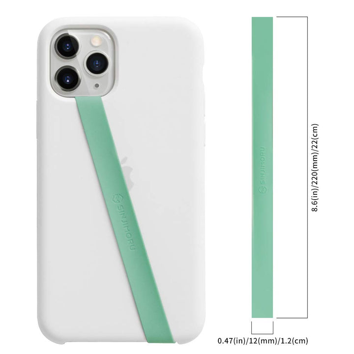 Stretchable Silicone Phone Strap, Flexible and Elastic Grip Holder for iPhone &amp; Android, Secure Phone loops Finger Grip with Wireless Charging Support Sinji Loop Mint