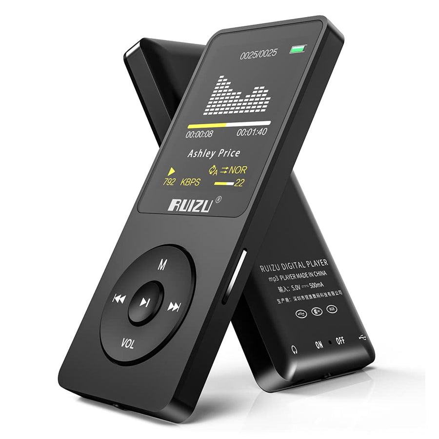 16GB MP3 Player with Bluetooth 5.3, 1.8 Screen Portable Music Player with FM Radio, Voice Recorder, 80H Audio Shuffle Playback, Lightweight for Sport Running, Expanded Up to 128GB Micro SD Card