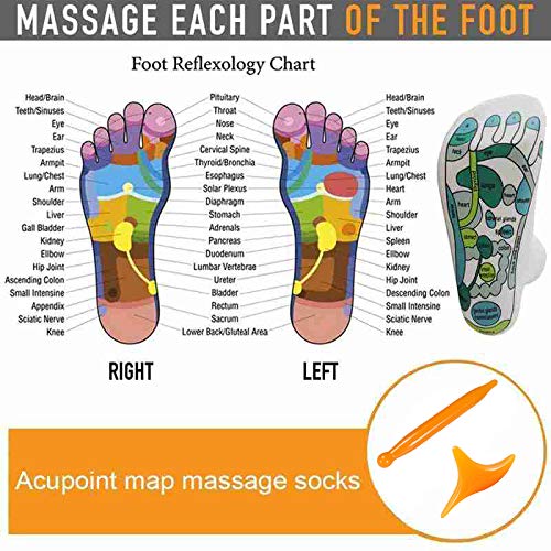 FASHIXD Acupressure Reflexology Socks Foot Massage Sock Relieve Tired Physiotherapy Socks with Massage Tools