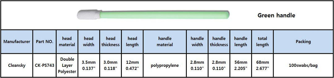 100pcs 2.677 Cleanroom Polyester Tip Cleaning Swabs for Camera Sensor, Optic Lens, Headphone Jack, Precision Instrument, Electronics CK-PS743 (100)