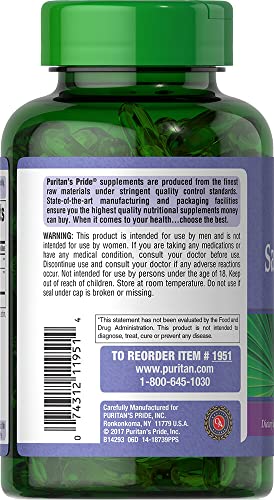 Puritan's Pride Saw Palmetto Extract, Supports Urin