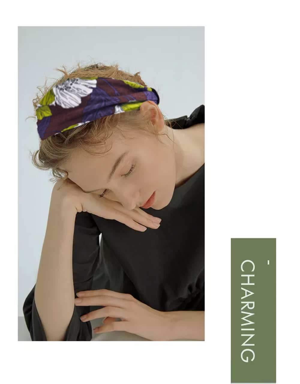 Headbands for Women Elastic Twisted Criss Cross Hair Bands Non Slip Soft Turban Head Wraps Vintage Hair Accessories Match Casual Outfits and Dress (6 Pack) (Color-8)