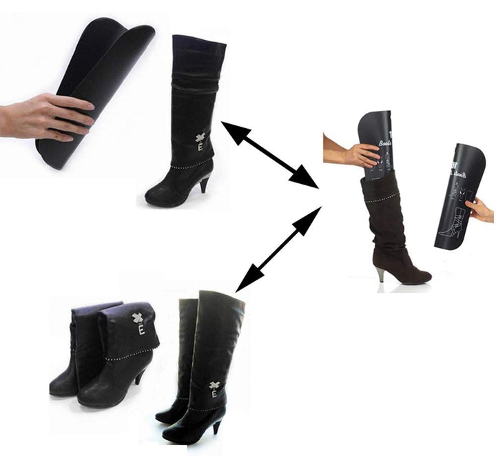 SYBL 2 Pairs(4 Sheets) Boot Shaper Form Inserts Tall Boot Support Shaper Thicken Shoe Tree Shape Holder for Women and Men,Black 16 Inches