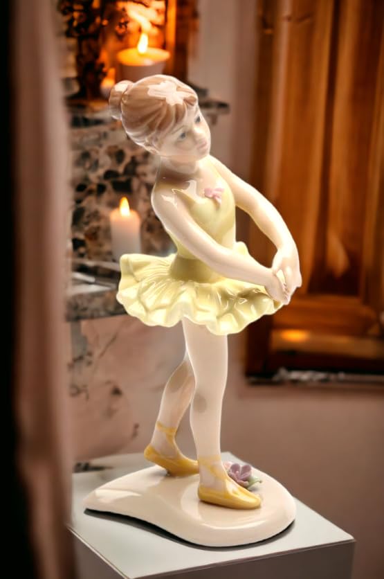 20864 Ballerina in Yellow Ceramic Figurine, 6-1/8-Inch