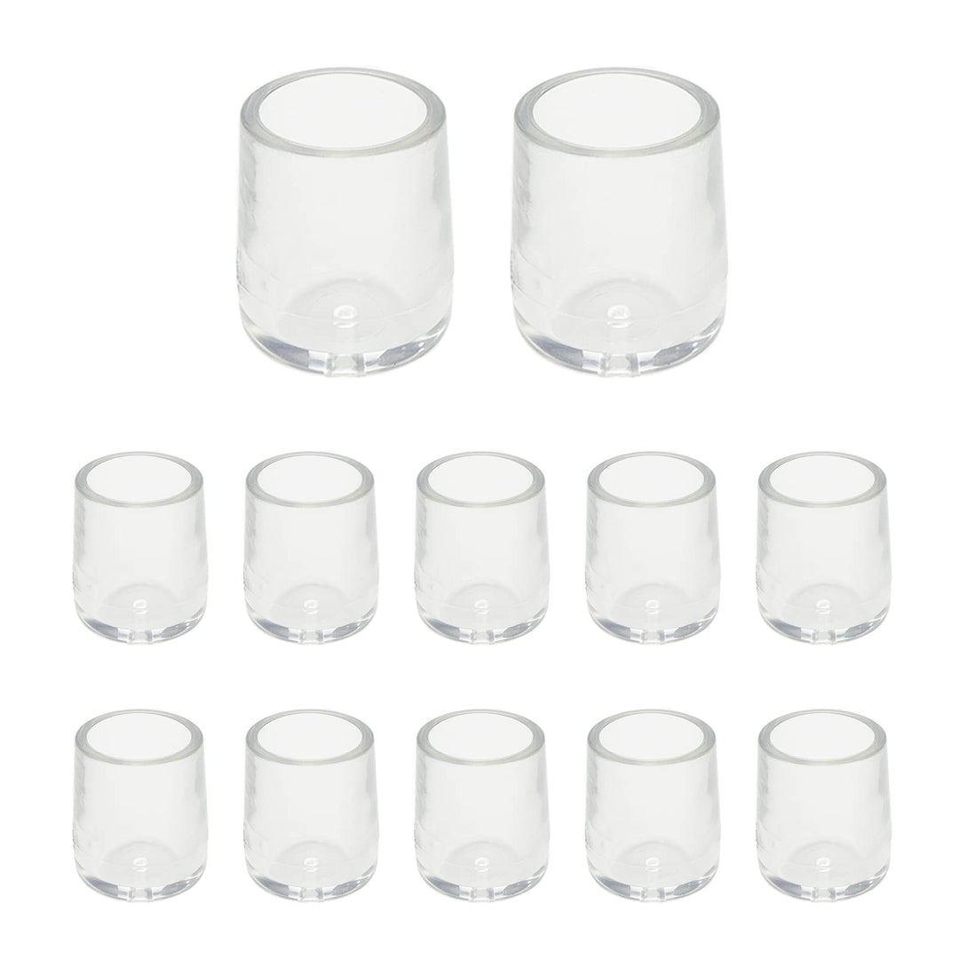 12 Pcs 0.59 Inch Silicone Chair Leg Caps Floor Protectors Round Furniture Table Feet Covers,Preventing Scratches and Noise (Transparent)