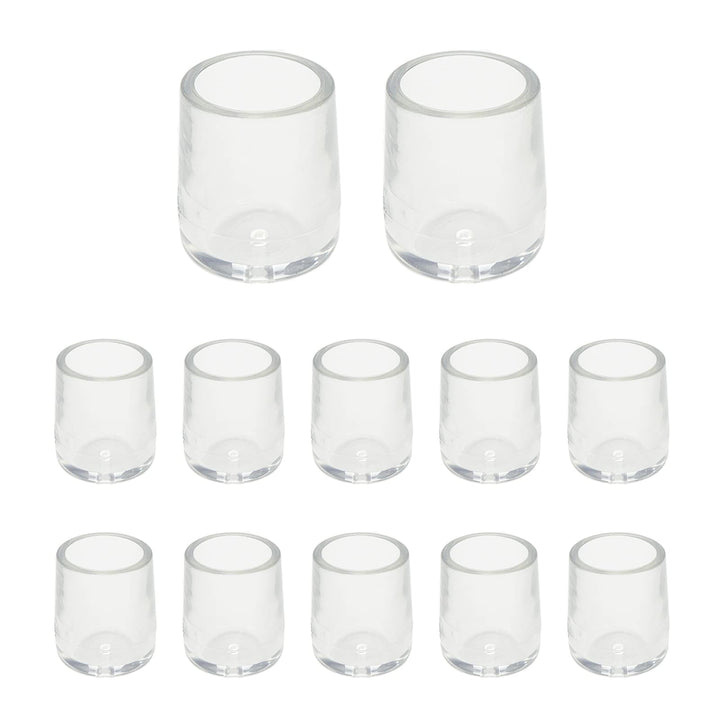 12 Pcs 0.59 Inch Silicone Chair Leg Caps Floor Protectors Round Furniture Table Feet Covers,Preventing Scratches and Noise (Transparent)