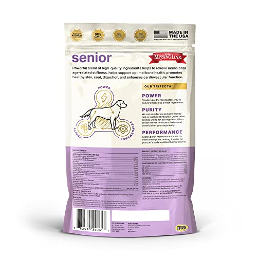 Senior Dog Supplement 1lb Bag - Powerful Powder Supports Bones, Joints, Skin, Coat, Heart, Eyes, Memory &amp; Cognition
