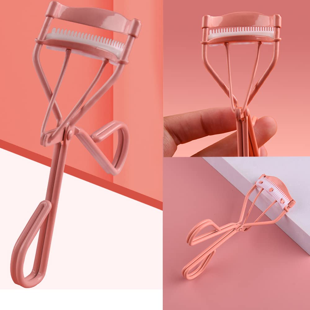 Eyelash Curlers with Comb Pink Eyelash Curler with Built in Comb Get a Lash Lift in Seconds, Durable Carbon Steel Body with Comfort Grip