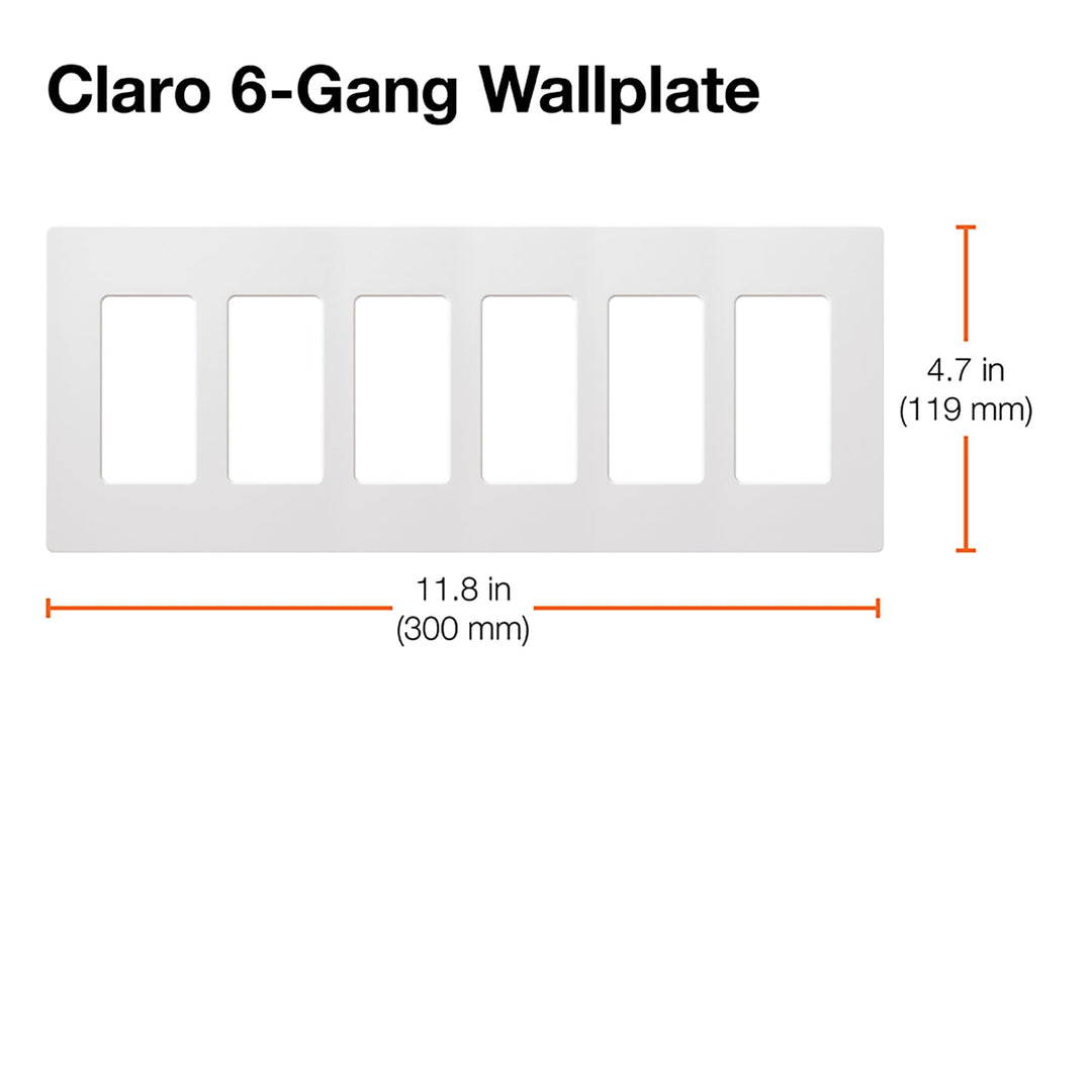 Electronics CW-6-WH Claro 6-Gang Wallplate, White