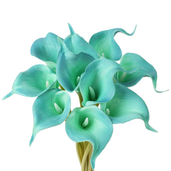 Calla Lily Artificial Flowers Real Touch Flowers Fake Lily Fake Flowers For Decoration Calla Lillies Artificial Spring Flowers Tiger Lilly Flowers Calla Lily Bouquet for Wedding Home Decor-Blue Lily