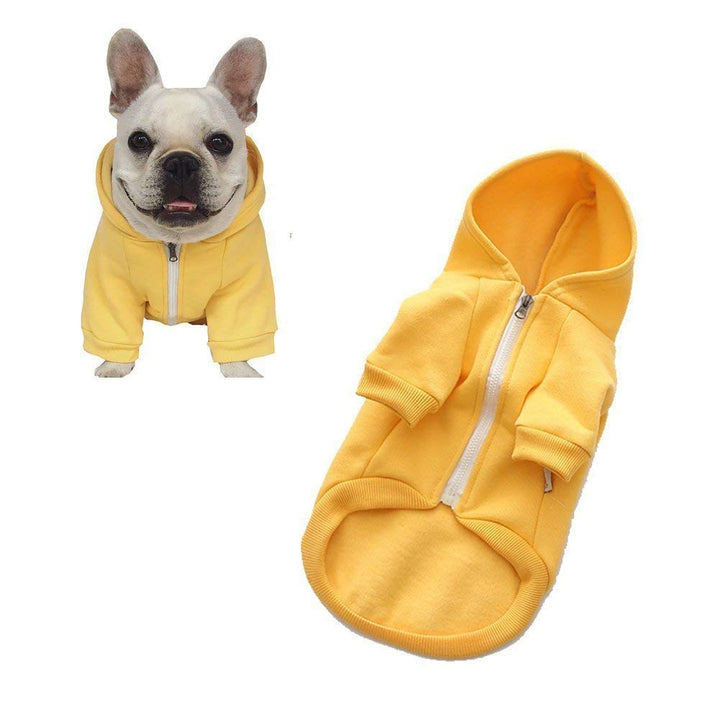 meioro Dog Clothes Hoodies Pet Cat Warm Soft Cotton Zip