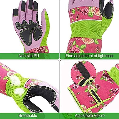 Long Gardening Gloves for Women, Heavy Duty Rose Pruning Thorn Proof Garden Work Gloves Gauntlet, 37CM Long Sleeves Protect Your Arms Until The Elbow, Gardening Gifts For Women Gardeners
