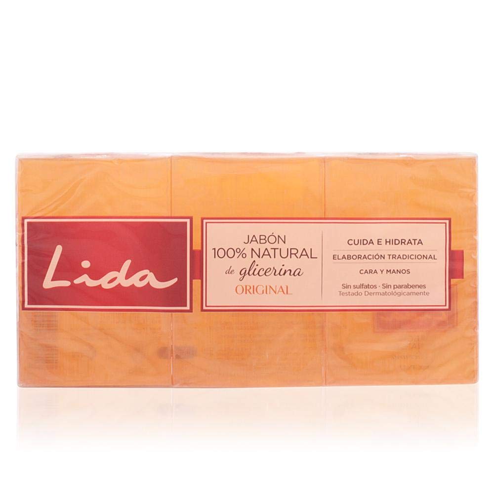 JABON LYDAS 100% NATURAL DE GLICERINA PAQUETE DE 3 UNIDADES
