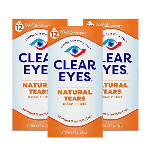 Eye Drops, Natural Tears Lubricant,0.5 Fl Oz (Pack of 3)