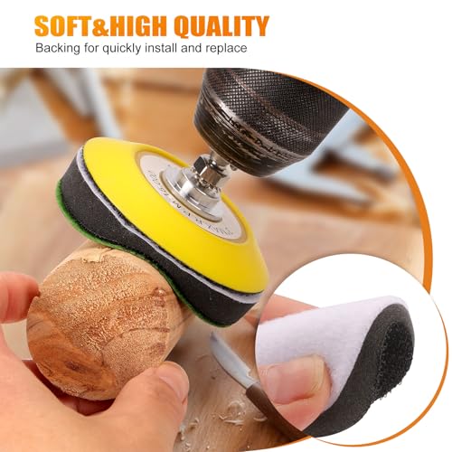 3 Inch (75mm) Assorted 800/1000/2000/3000/5000 Grit High Performance Heavy Duty Silicon Carbide Wet/Dry Hook &amp; Loop Sanding Discs with 1/4 inch Shank Sanding Pad + Foam Buffering Pad, 100PCS