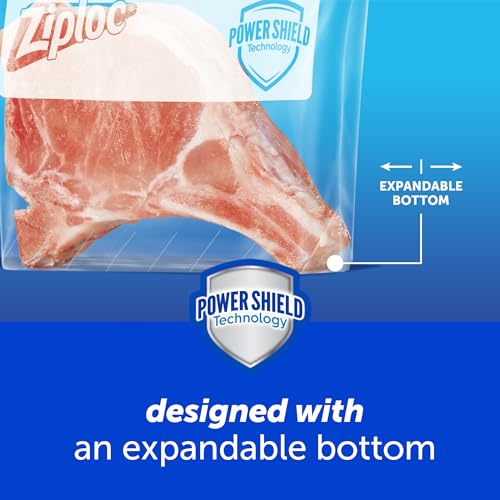 Quart Food Storage Freezer Slider Bags, Power Shield Technology for More Durability, 136 Bags Total