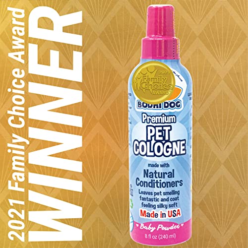 Natural Dog Cologne (Baby Powder) - Premium Scented Deodorizing Pet Perfume with Conditioner for Dogs &amp; Cats - Keeps Pets Fresh &amp; Clean - Gentle and Safe Formula, Made in USA (8 Fl Oz)