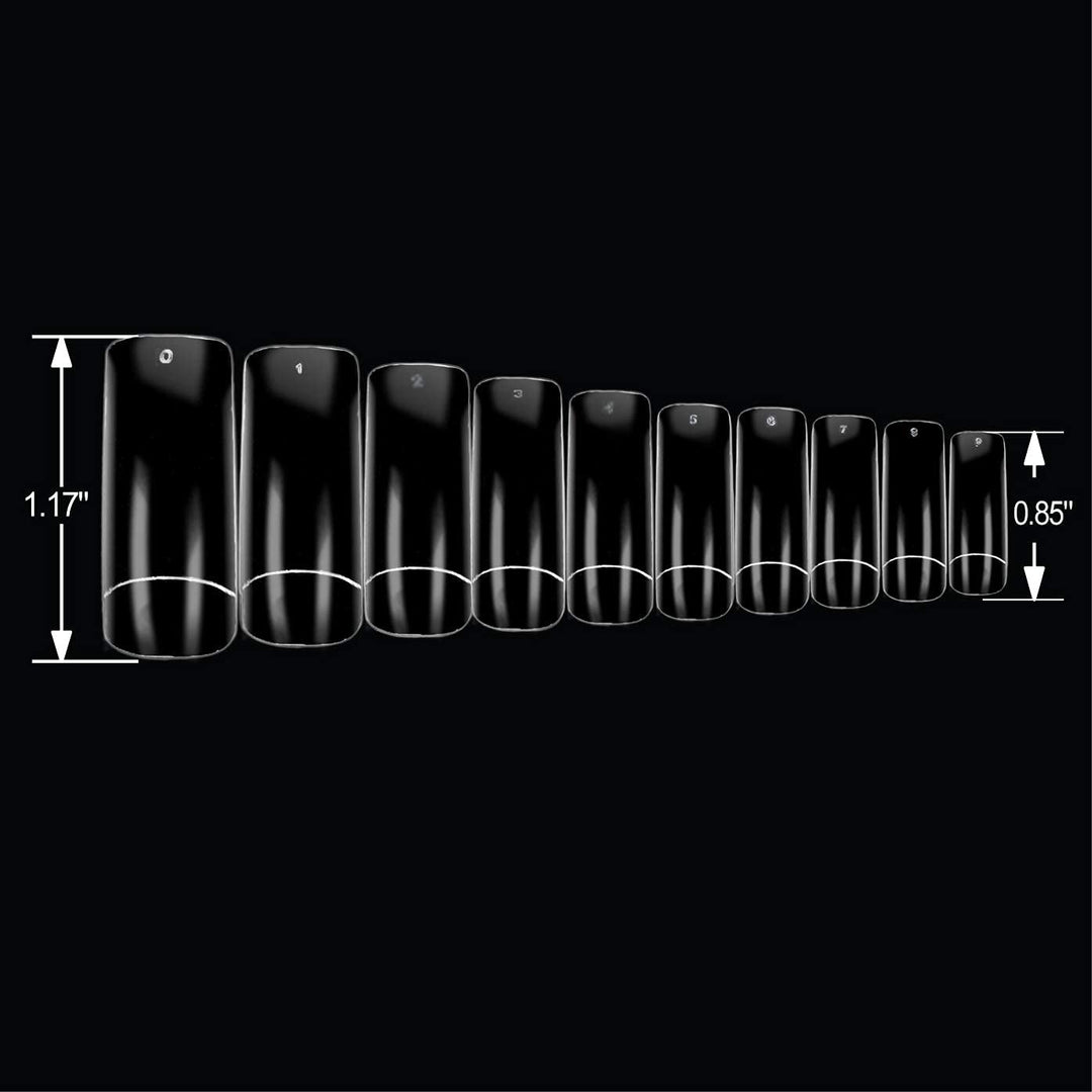 BE.YOU Beyou Clear Cosmo 500 Artificial False Nail Tips 10Sizes 23012 For Nail Shop Nail Salon (Clear)