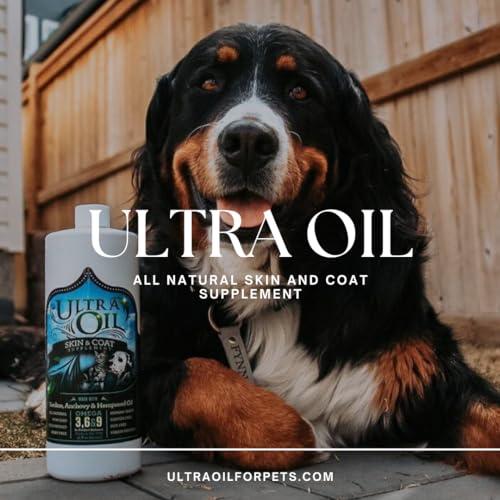 Ultra Oil Dog &amp; Cat Supplement with Hemp, Flaxseed &amp; Fish Oils - 32oz - For Dry Skin, Dull Coat, Hot Spots, Dandruff, Allergies