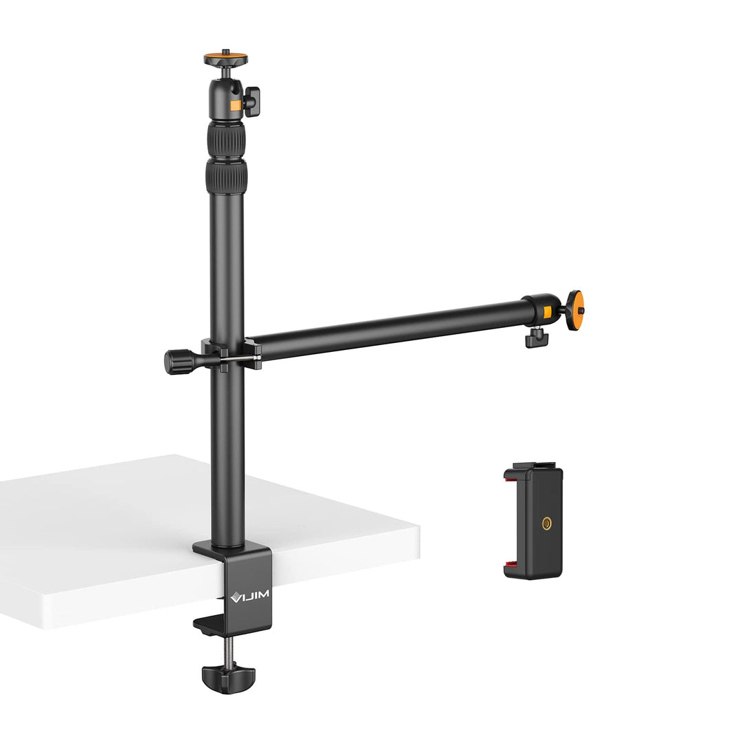 jusmo Camera Desk Mount with Auxiliary Holding Arm, Ove