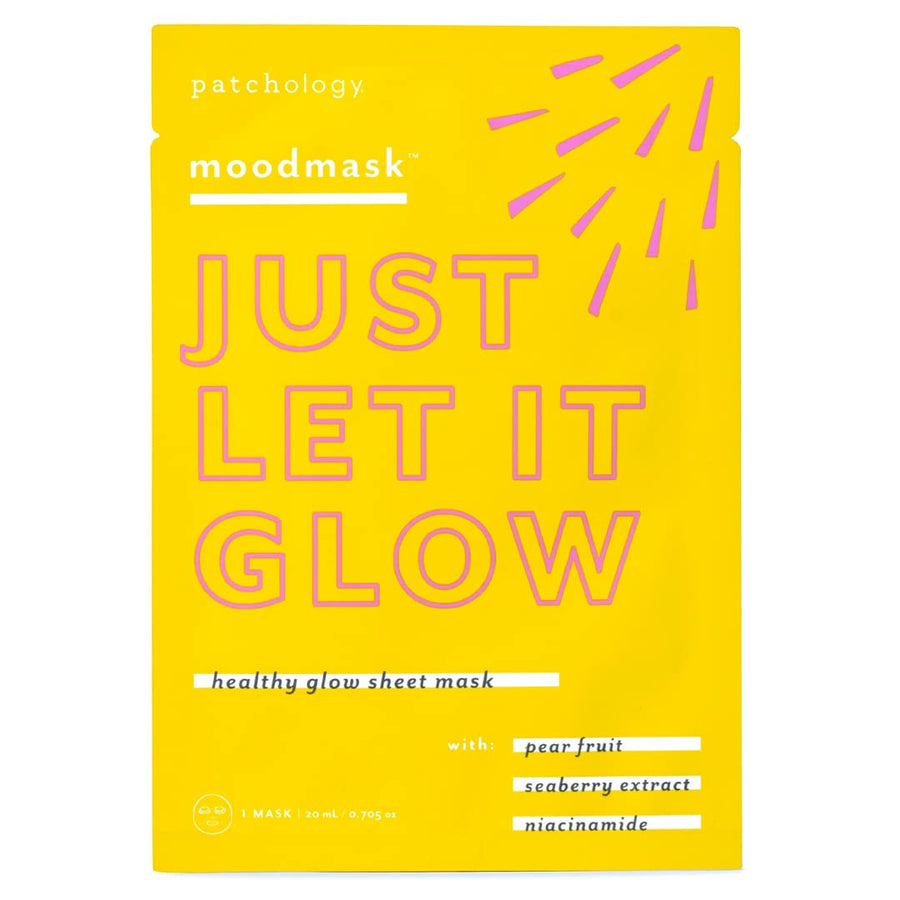 MoodmaskJust Let It Glow Facial Sheet Mask - Men and Women Face Masks Skincare Sheet for Moisturizing, Hydrating, and Healthy Skin - Best Face Sheets Moisturizer (1 Count)