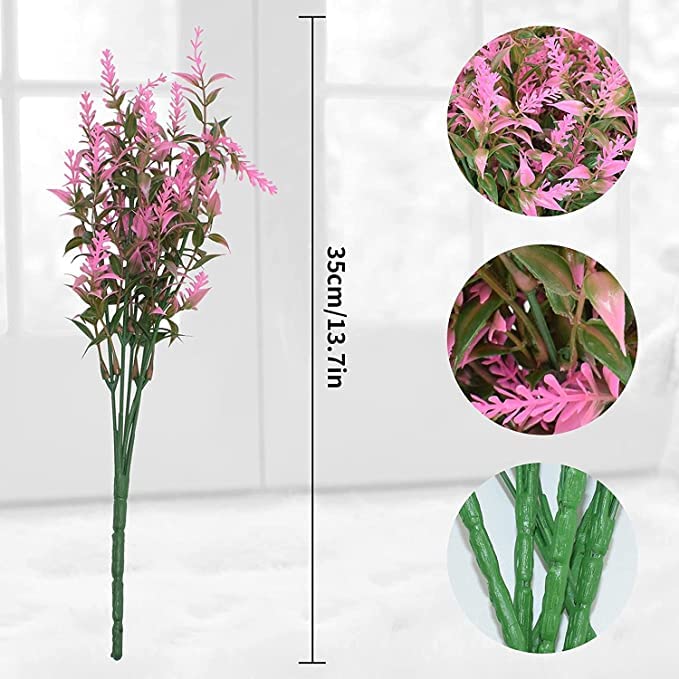 10 Bundles Artificial Flowers Outdoors,UV Resistant Faux Flower Fake Hanging Plants Plastic Greenery Shrubs Plants for Home Garden Window Vase Pots Box Porch Decorations (Orange)