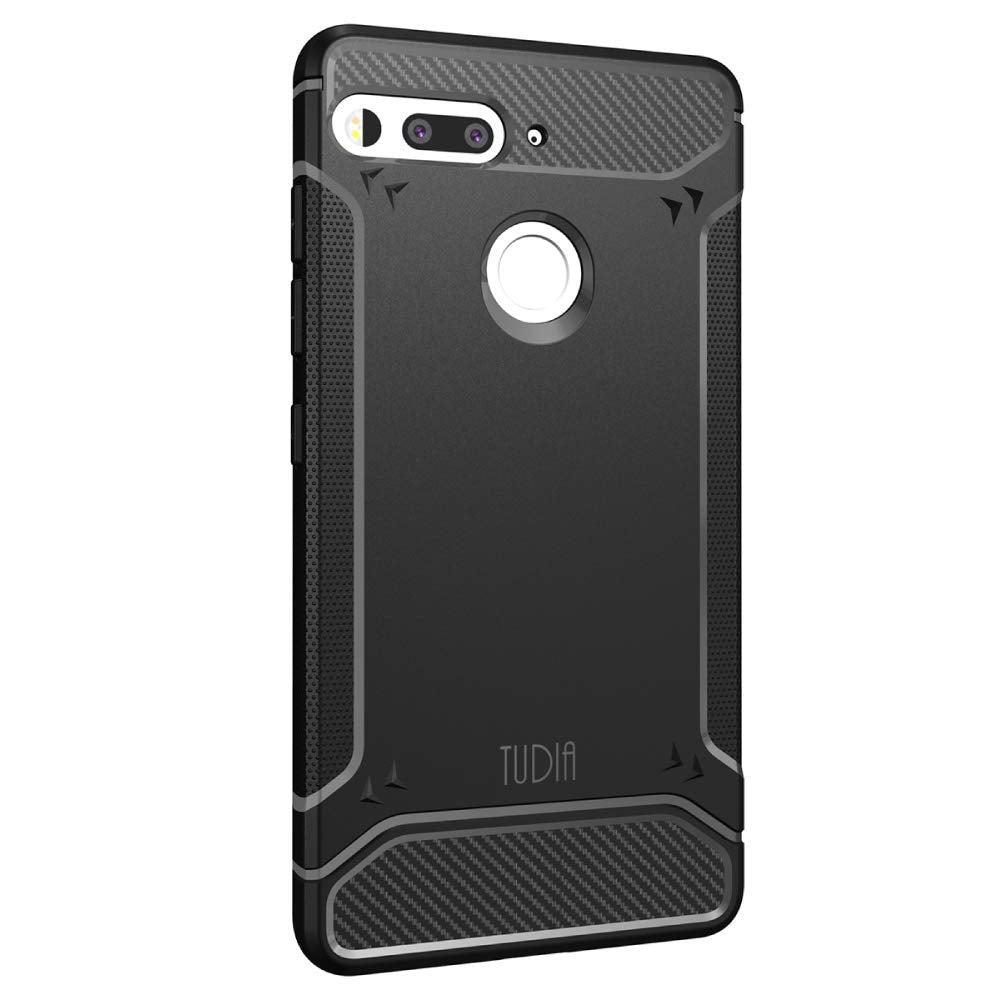 Essential Phone PH-1 Case, Carbon Fiber Design Lightweight [TAMM] TPU Bumper Shock Absorption Cover for Essential Phone PH-1 (Black)