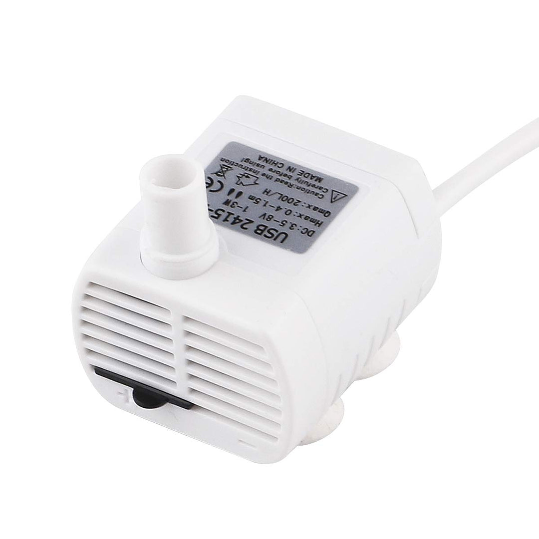 Driew 3W DC 3.5-8V USB Water Pump with Power Cord, Solar Mini Submersible,Brushless,Waterproof (USB Water Pump White)