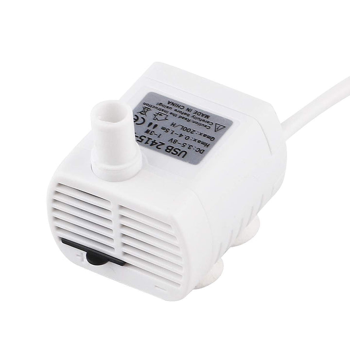 Driew 3W DC 3.5-8V USB Water Pump with Power Cord, Solar Mini Submersible,Brushless,Waterproof (USB Water Pump White)