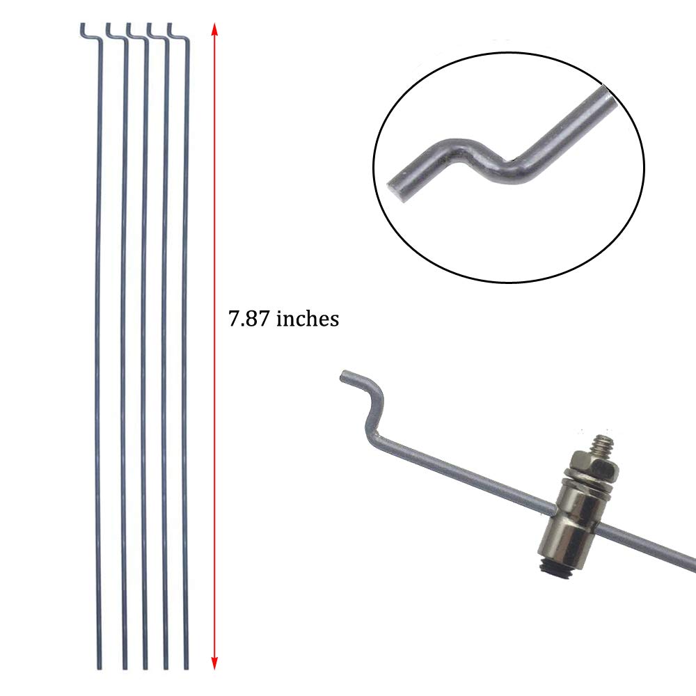 20PCs Adjustable Pushrod Connector Linkage Stopper DIA 1.3mm and 1.2 x 200mm/7.8Inch Steel Z Push Rods DIY Parts for RC Airplane Model Aircraft Boat