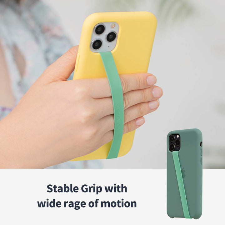 Stretchable Silicone Phone Strap, Flexible and Elastic Grip Holder for iPhone &amp; Android, Secure Phone loops Finger Grip with Wireless Charging Support Sinji Loop Mint