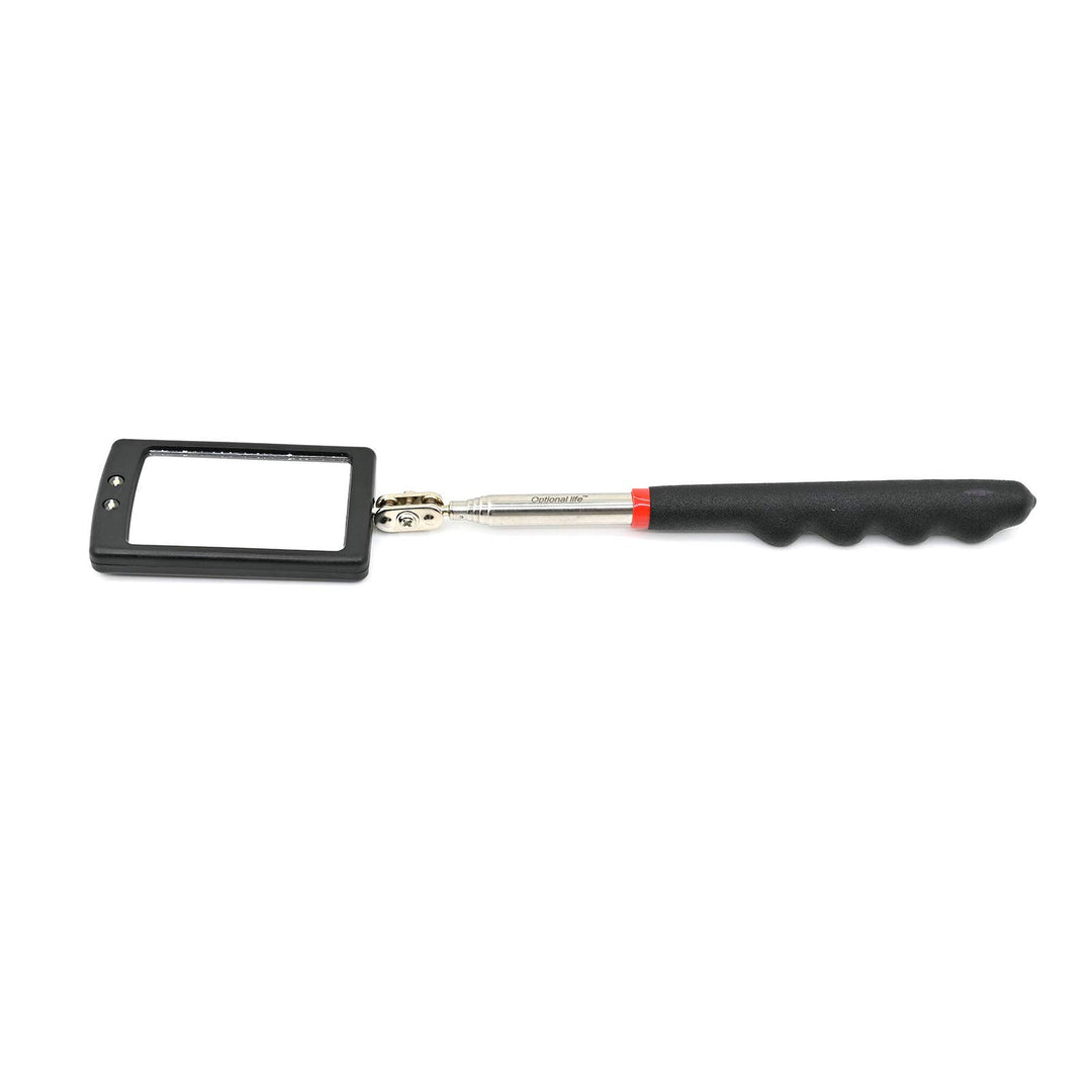 Telescoping LED Lighted Flexible Inspection Mirror 360 Swivel for Extra Viewing