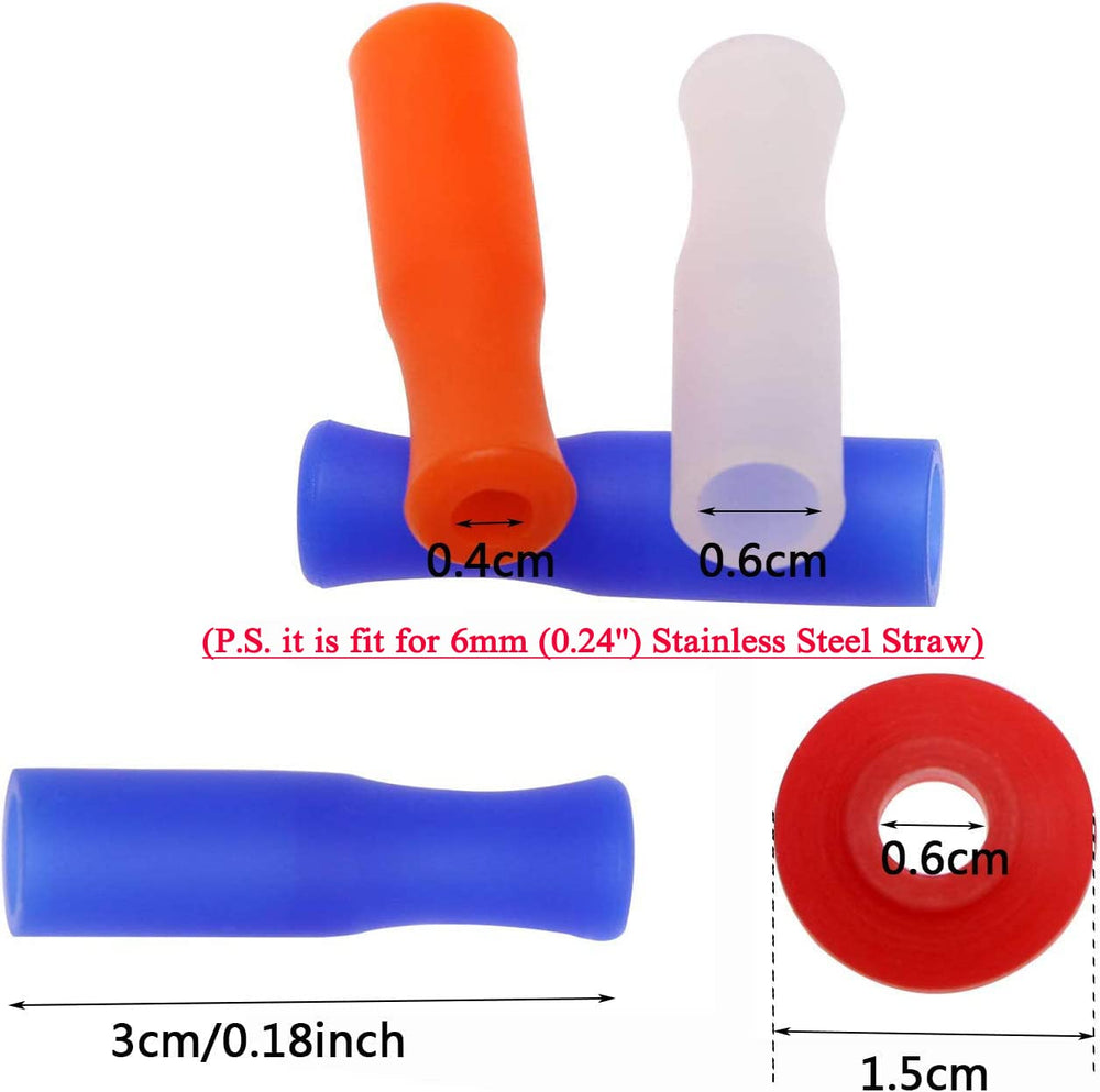 Mini Skater 8Pcs Multi Color Food Grade Silicone Straws