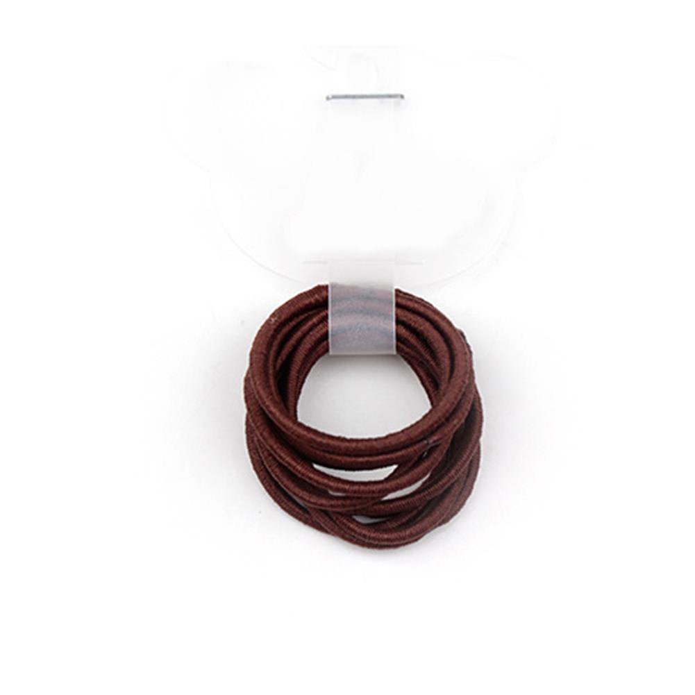 50 Pcs, Brown: 2.4 Cm Elastic Bands Hair Ties Children Rubber Hair Headbands - 50 Pcs (Brown)