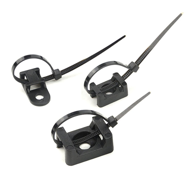 120PCS 3 Values Saddle-type Cable Tie Mount Bases for Cable Wire Tubing Sleeving Conduit Adjustable Cable Tie Holder Set Matched with 120PCS Black Flexible Zip Ties(Black)