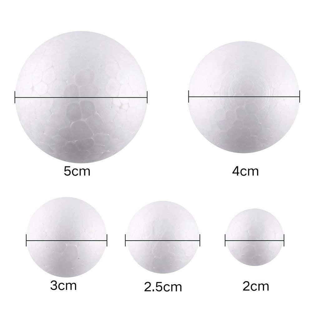 80 Pieces White Foam Balls 0.8-2 Inches Craft Styrofoam Balls Assorted Sizes Art Decoration Balls for Christmas Ornament