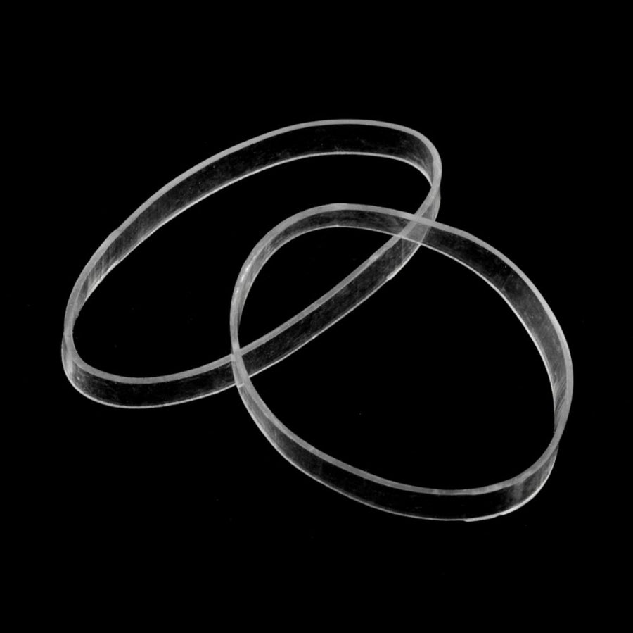 40mm Wide , Clear : Hair Elastics - STRONG - REUSEABLE Clear Premium- 40mm Wide, Pack of 16